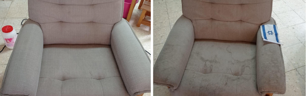 ניקוי ספה מושב אחד לפני ואחרי (2)